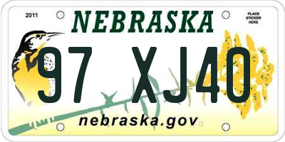 NE license plate 97XJ40
