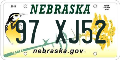 NE license plate 97XJ52