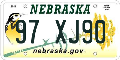 NE license plate 97XJ90