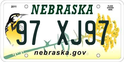 NE license plate 97XJ97