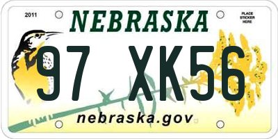 NE license plate 97XK56