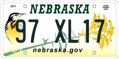 NE license plate 97XL17