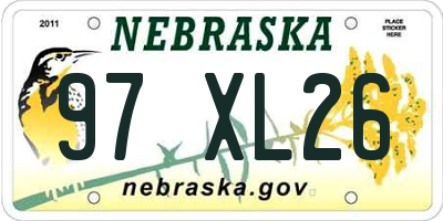 NE license plate 97XL26