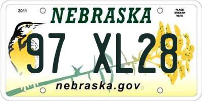 NE license plate 97XL28