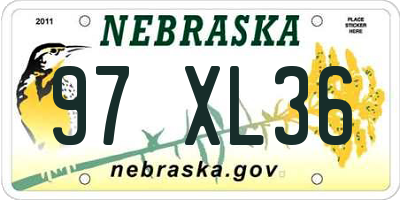 NE license plate 97XL36