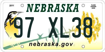NE license plate 97XL38