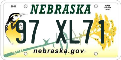 NE license plate 97XL71