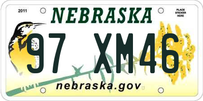 NE license plate 97XM46