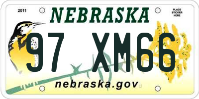 NE license plate 97XM66