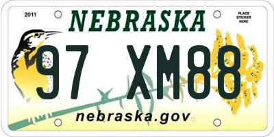 NE license plate 97XM88