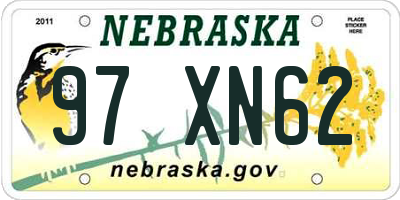 NE license plate 97XN62