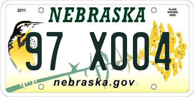 NE license plate 97XO04