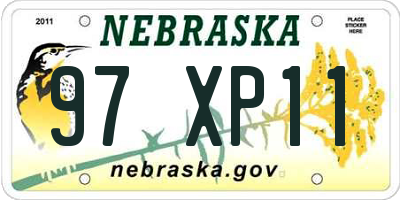 NE license plate 97XP11
