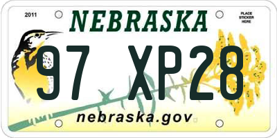 NE license plate 97XP28
