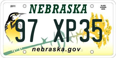 NE license plate 97XP35
