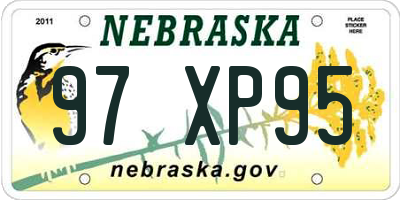 NE license plate 97XP95