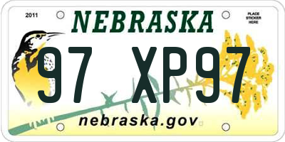 NE license plate 97XP97