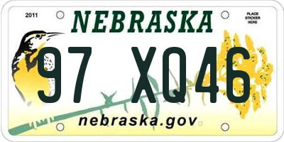 NE license plate 97XQ46