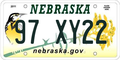 NE license plate 97XY22