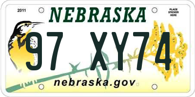 NE license plate 97XY74
