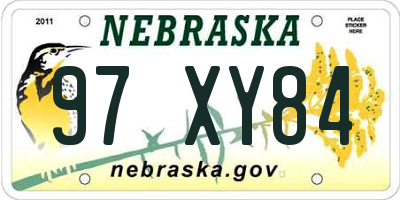 NE license plate 97XY84