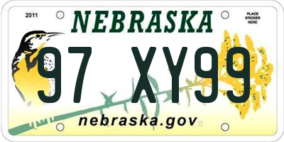 NE license plate 97XY99
