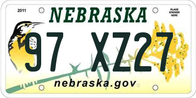 NE license plate 97XZ27