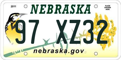 NE license plate 97XZ32