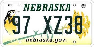 NE license plate 97XZ38