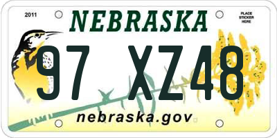 NE license plate 97XZ48