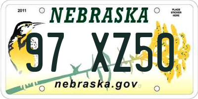 NE license plate 97XZ50