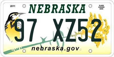 NE license plate 97XZ52