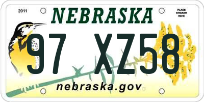 NE license plate 97XZ58