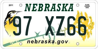 NE license plate 97XZ66