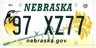 NE license plate 97XZ77