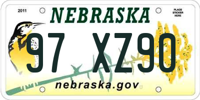 NE license plate 97XZ90