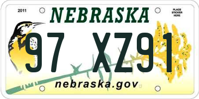 NE license plate 97XZ91