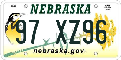 NE license plate 97XZ96