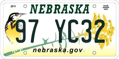 NE license plate 97YC32