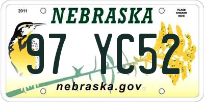 NE license plate 97YC52