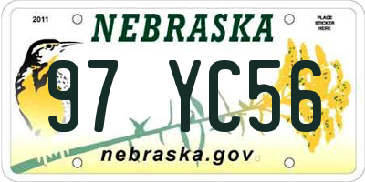 NE license plate 97YC56