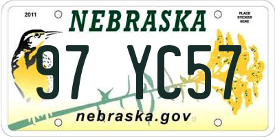 NE license plate 97YC57