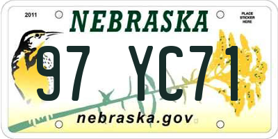 NE license plate 97YC71