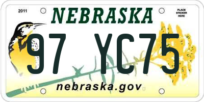 NE license plate 97YC75