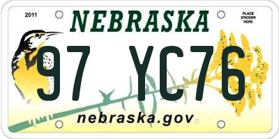 NE license plate 97YC76