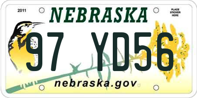 NE license plate 97YD56