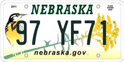 NE license plate 97YF71