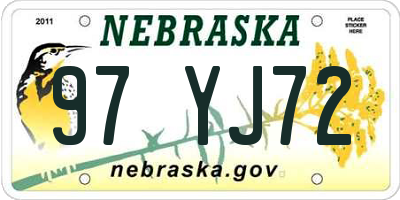 NE license plate 97YJ72