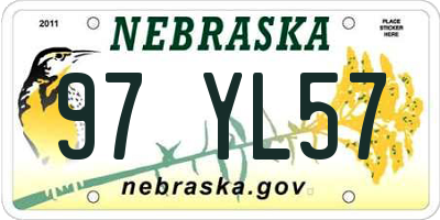 NE license plate 97YL57