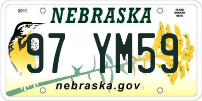 NE license plate 97YM59